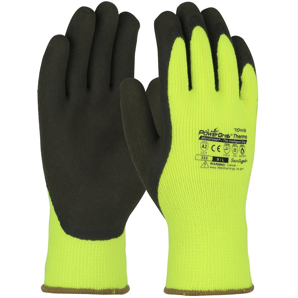 PIP HI-VIS Knit Acrylic Glove W/LATEX Finish P/F 2X, 12 Pairs/Pack