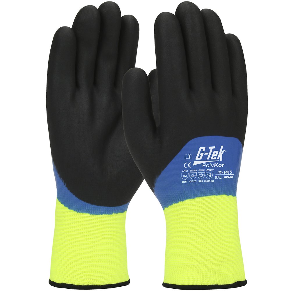 G-Tek by PIP Knit Poly Glve Acrylic Liner Nitr Grip F-hand TS, 12 Pairs/Dozen