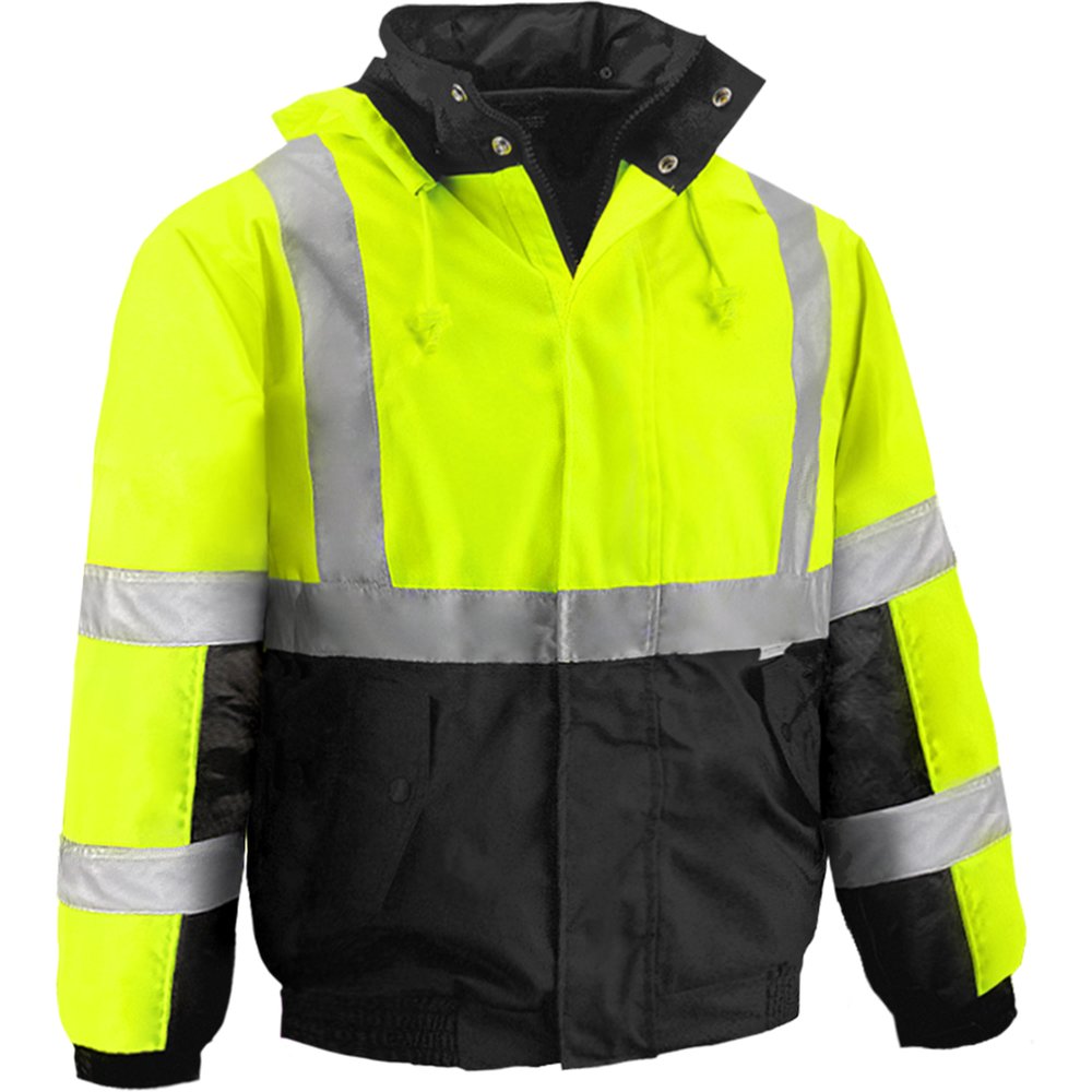 Reflective Apparel by PIP Type R CL3 Wproof YEL/BLK Bomber Jacket 6X