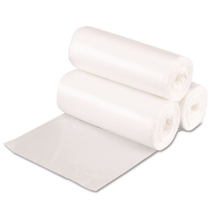 High-Density Can Liners, 16 gal, 7 mic, 24" x 31", Natural, Perforated Roll, 50 Bags/Roll, 20 Rolls/Carton