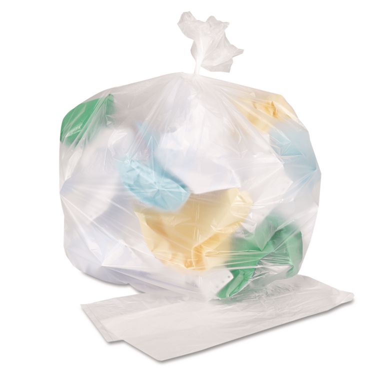 High-Density Can Liners, 16 gal, 7 mic, 24" x 31", Natural, Perforated Roll, 50 Bags/Roll, 20 Rolls/Carton
