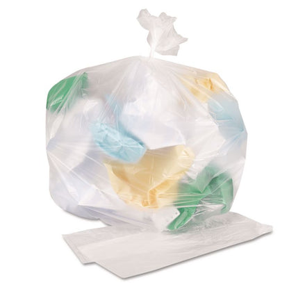 High-Density Can Liners, 16 gal, 7 mic, 24" x 31", Natural, Perforated Roll, 50 Bags/Roll, 20 Rolls/Carton