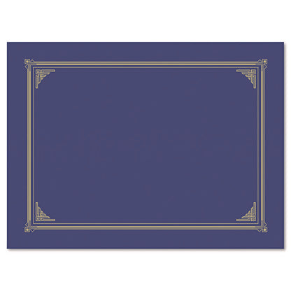 Certificate/Document Cover, 12.5 x 9.75, Metallic Blue, 6/Pack