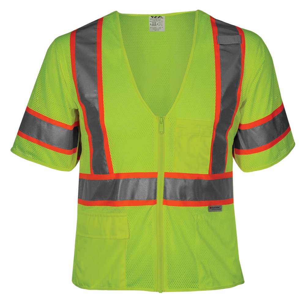 Reflective Apparel by PIP ANSI Type R CL3 2-TONE 7POCKET Breakway Vest 6X