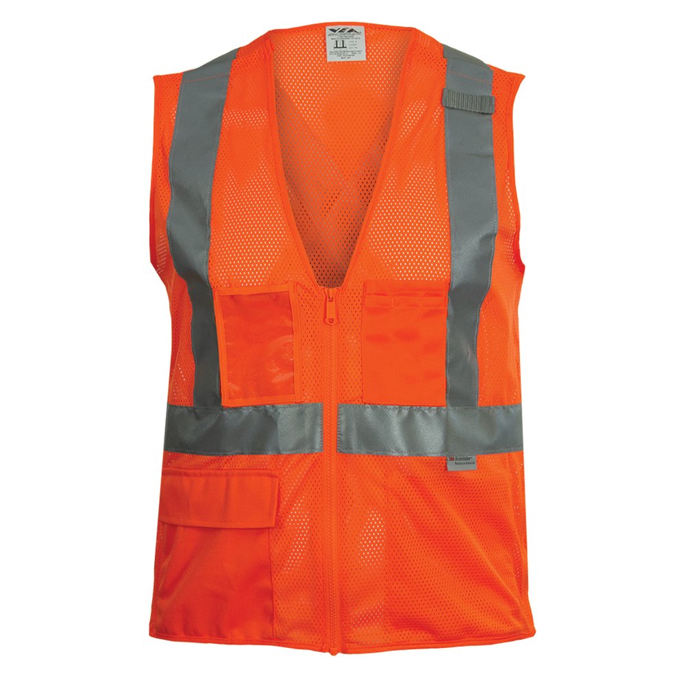 Reflective Apparel by PIP ANSI Type R CL2 7 Pocketmesh Breakaway Vest