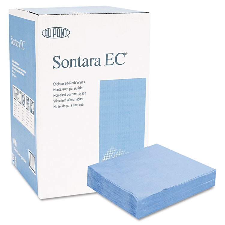 DuPont Sontara EC Engineered Cloths, 12 x 12, Blue, 100/Pack, 10 Packs/Carton