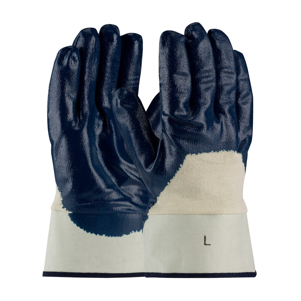 PIP Nitrile Glove Jersey Liner P/F/K Plastic Cuff, 12 Pairs/Pack
