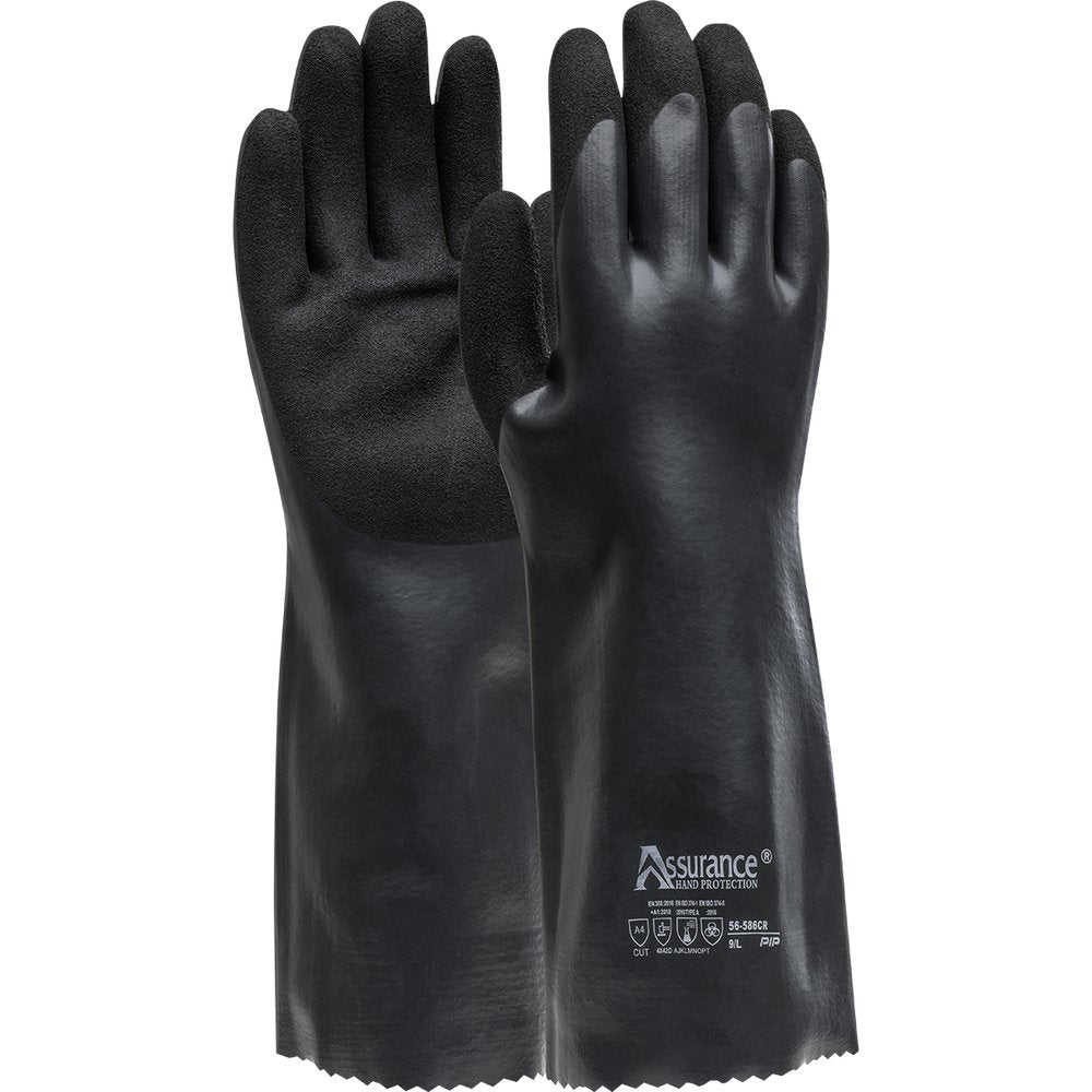 PIP Nitrile Coated Glove W/POLYKOR Liner P/F 14" S, 12 Pairs/Pack