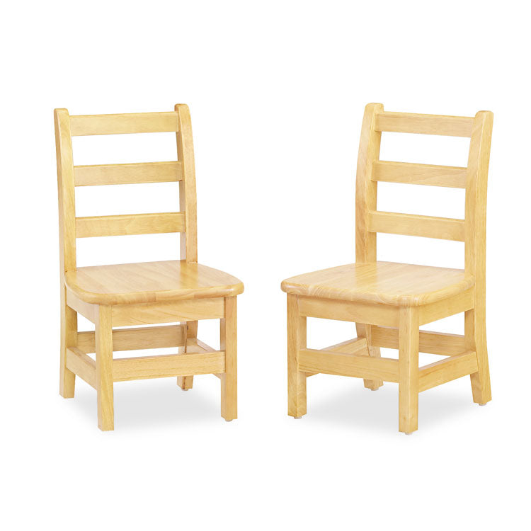 KYDZ Ladderback Chair, 8" Seat Height, Natural Maple Seat/Back, Natural Maple Base, 2/Carton