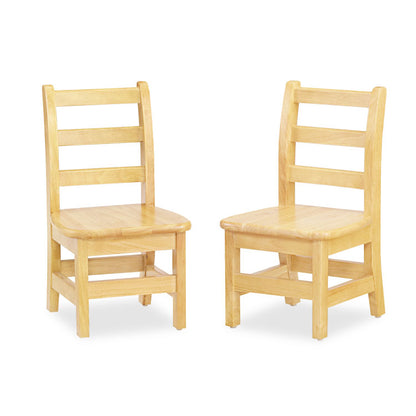 KYDZ Ladderback Chair, 8" Seat Height, Natural Maple Seat/Back, Natural Maple Base, 2/Carton