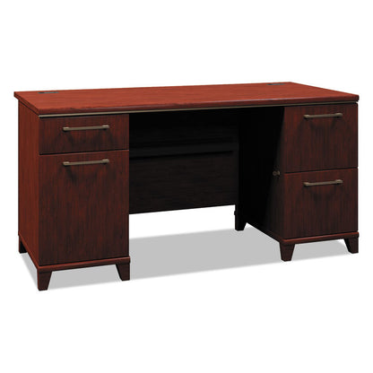 Enterprise Collection Double Pedestal Desk, 60" x 28.63" x 29.75", Harvest Cherry, (Box 2 of 2)