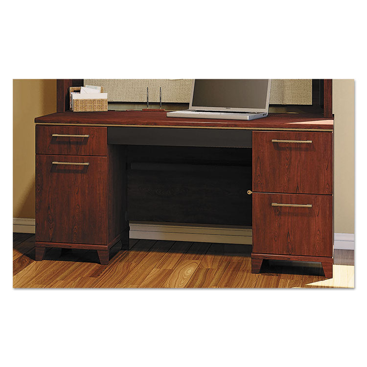 Enterprise Collection Double Pedestal Desk, 60" x 28.63" x 29.75", Harvest Cherry, (Box 2 of 2)