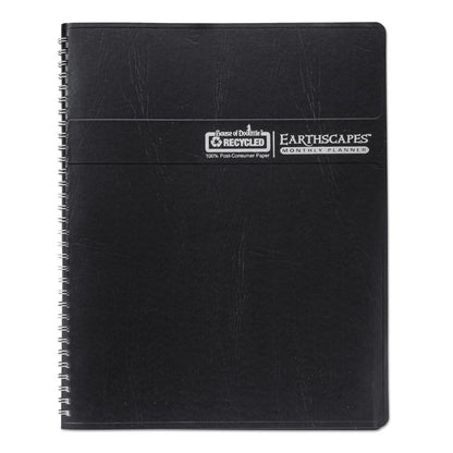 Earthscapes Recycled Ruled Monthly Planner, Landscapes Color Photos, 11 x 8.5, Black Cover, 14-Month: Dec 2025 to Jan 2027