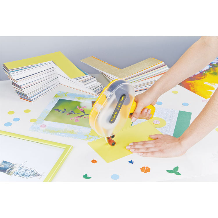 Adhesive Transfer Tape Applicator, For Rolls Up to 0.5 to x 1,296", Yellow