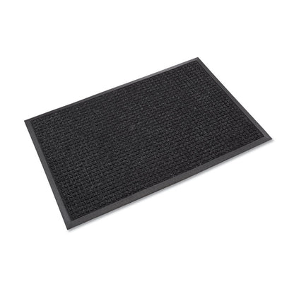 Super-Soaker Wiper/Scraper Mat with Gripper Bottom, Rectangular, Charcoal Gray Loop Pile Surface, 36" x 10 ft