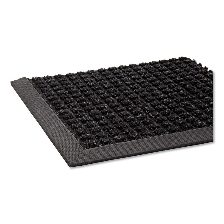 Super-Soaker Wiper/Scraper Mat with Gripper Bottom, Rectangular, Charcoal Gray Loop Pile Surface, 46" x 72"