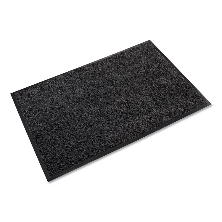 Dust-Star Microfiber Wiper Mat, Rectangular, Charcoal Gray Carpeted Surface, 48" x 72"