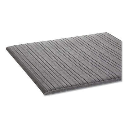 Ribbed Vinyl Anti-Fatigue Mat, Rectangular, Gray Ribbed Surface, 36" x 10 ft