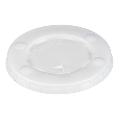 Straw-Slot Cold Cup Lids, Identification Buttons, Fits 10 oz Cold Cups, Plastic, Translucent, 2,000/Carton