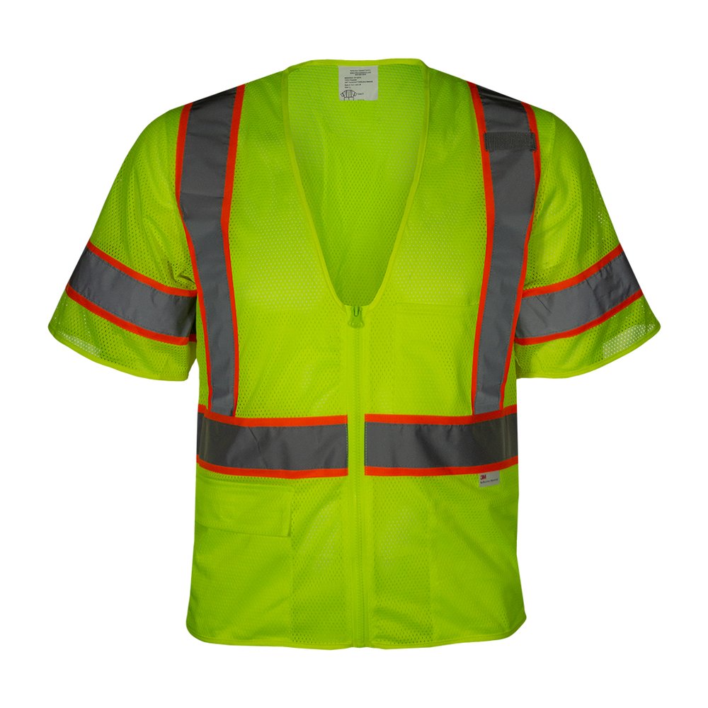 Reflective Apparel by PIP ANSI Type R CL3 2-TONE Value Mesh Vest