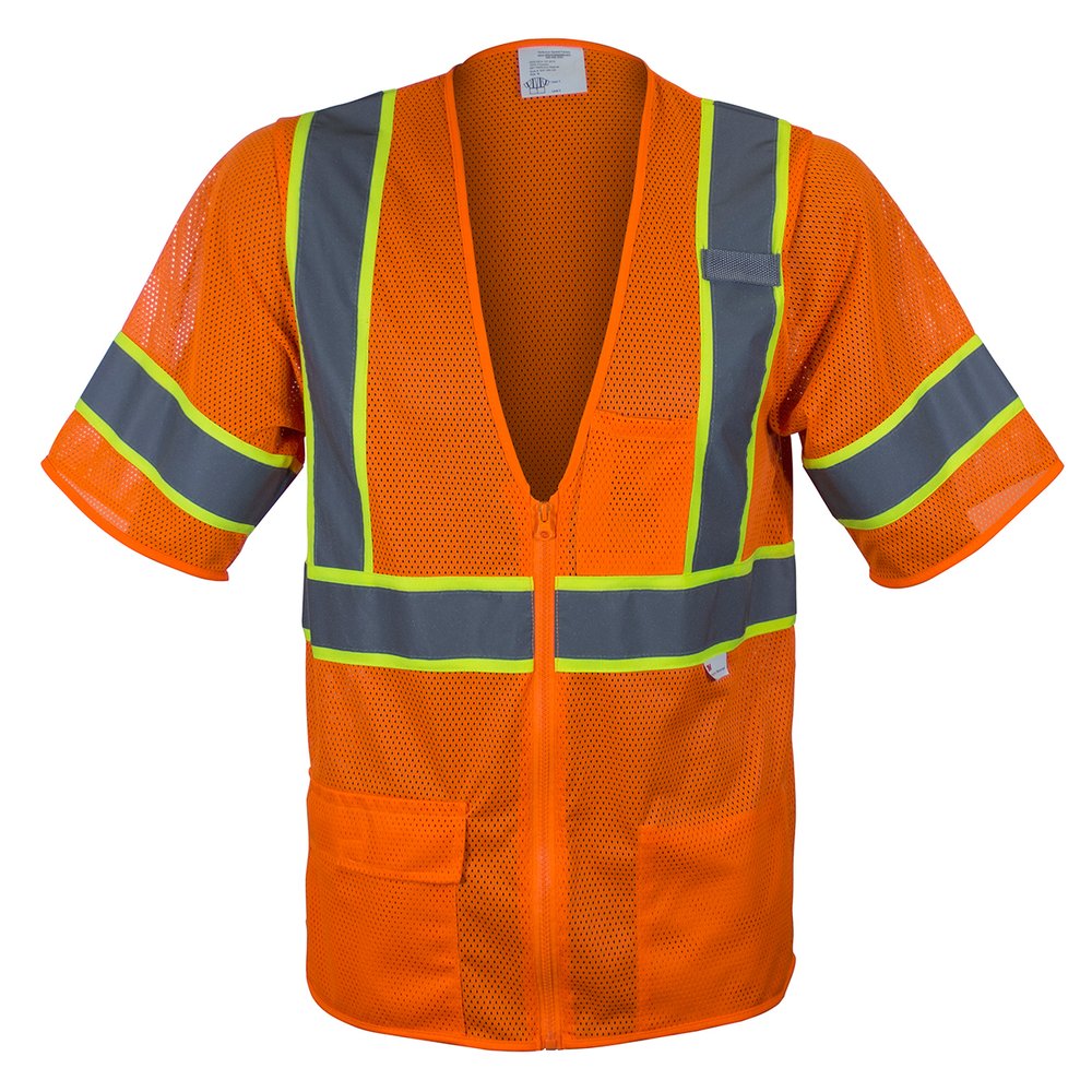 Reflective Apparel by PIP ANSI Type R CL3 2-TONE Value Mesh Vest