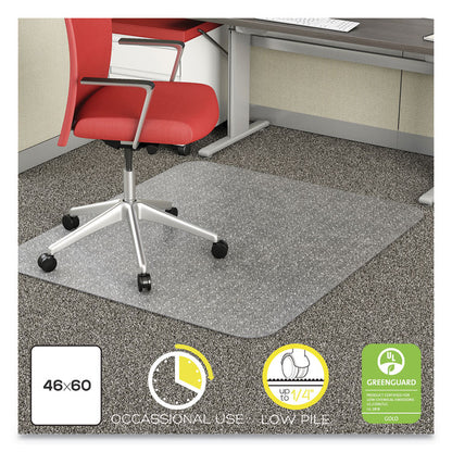 EconoMat Occasional Use Chair Mat for Flat Pile Carpeted Floors, Rectangular, 46" x 60", Clear, Ships Rolled