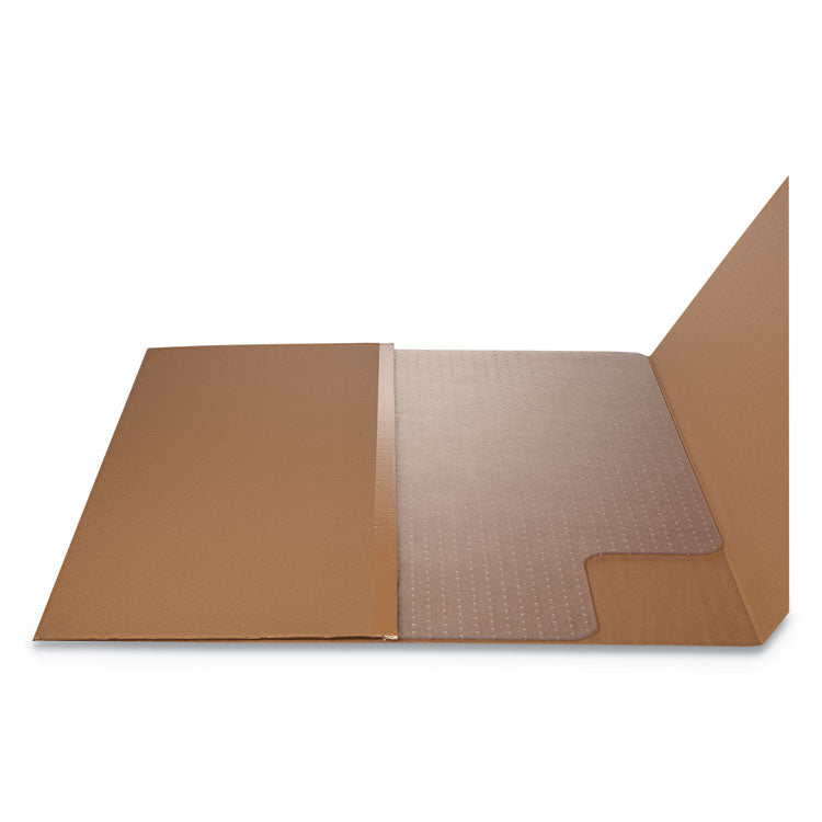 RollaMat Frequent Use Chair Mat for Medium Pile Carpet, Rectangular with Lip, Beveled Edges, 36" x 48", Clear, Ships Flat