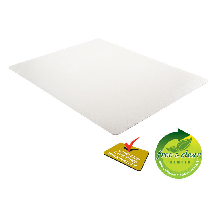 EconoMat Occasional Use Chair Mat for Flat Pile Carpeted Floors, Rectangular, 46" x 60", Clear, Ships Rolled