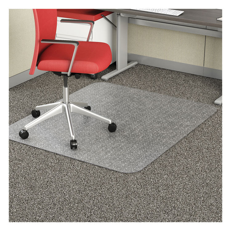 EconoMat Occasional Use Chair Mat for Flat Pile Carpeted Floors, Rectangular, 46" x 60", Clear, Ships Rolled