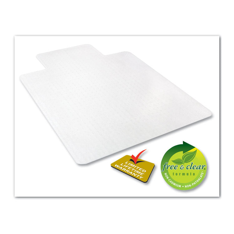 RollaMat Frequent Use Chair Mat for Medium Pile Carpet, Rectangular with Lip, Beveled Edges, 36" x 48", Clear, Ships Flat