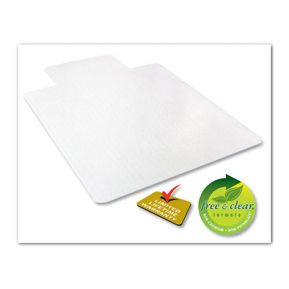 RollaMat Frequent Use Chair Mat for Medium Pile Carpet, Rectangular with Lip, Beveled Edges, 36" x 48", Clear, Ships Flat