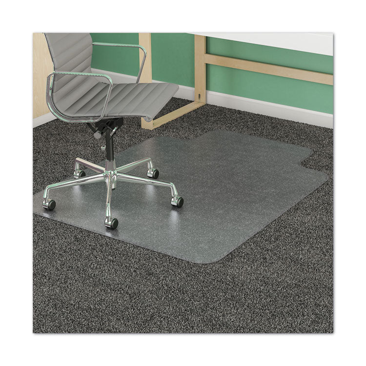 SuperMat Frequent Use Chair Mat for Medium Pile Carpeted Floors, Rectangular with Wide Lip, 45" x 53", Clear, Ships Flat