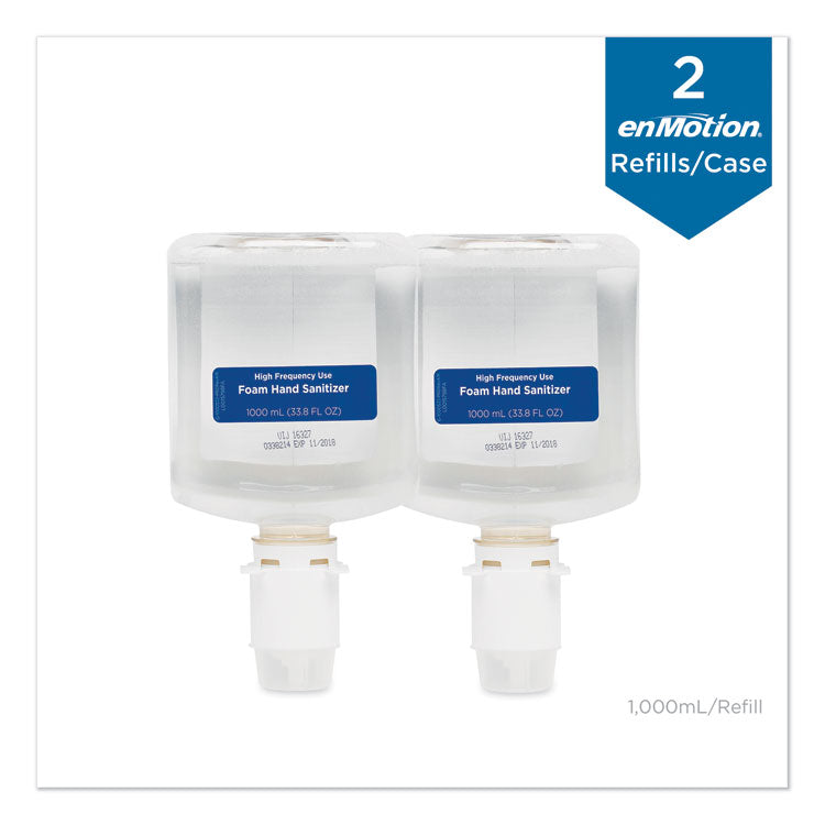GP enMotion High-Frequency-Use Foam Sanitizer Dispenser Refill, 1,000 mL, Fragrance-Free, 2/Carton