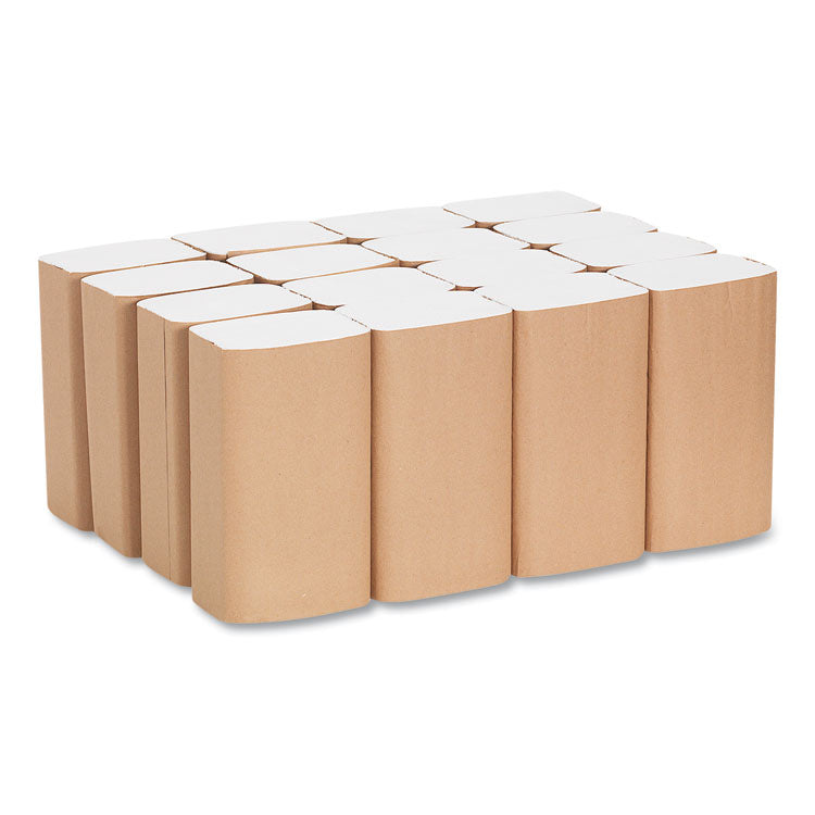 Pacific Blue Basic S-Fold Paper Towels, 1-Ply, 10.25 x 9.25, White, 250/Pack, 16 Packs/Carton