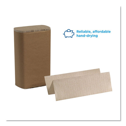 Pacific Blue Basic M-Fold Paper Towels, 1-Ply, 9.2 x 9.4, Brown, 250/Pack, 16 Packs/Carton