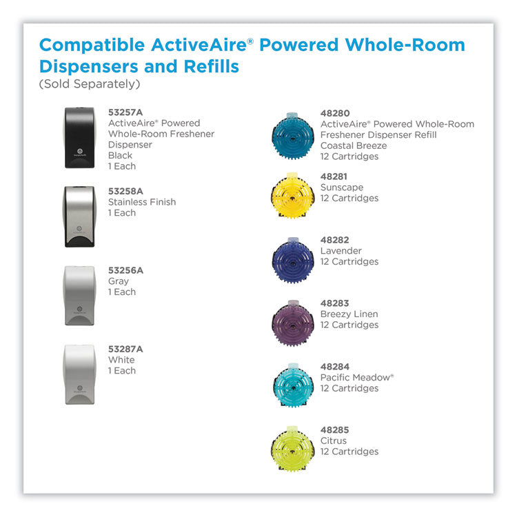 ActiveAire Powered Whole-Room Freshener Dispenser, 4.38 x 4 x 7.81, White