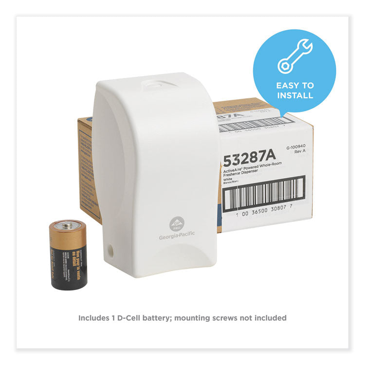 ActiveAire Powered Whole-Room Freshener Dispenser, 4.38 x 4 x 7.81, White