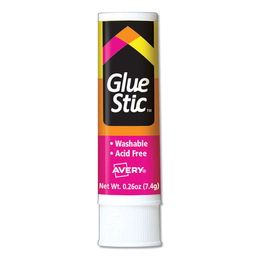 Permanent Glue Stic Value Pack, 0.26 oz, Applies White, Dries Clear, 18/Pack