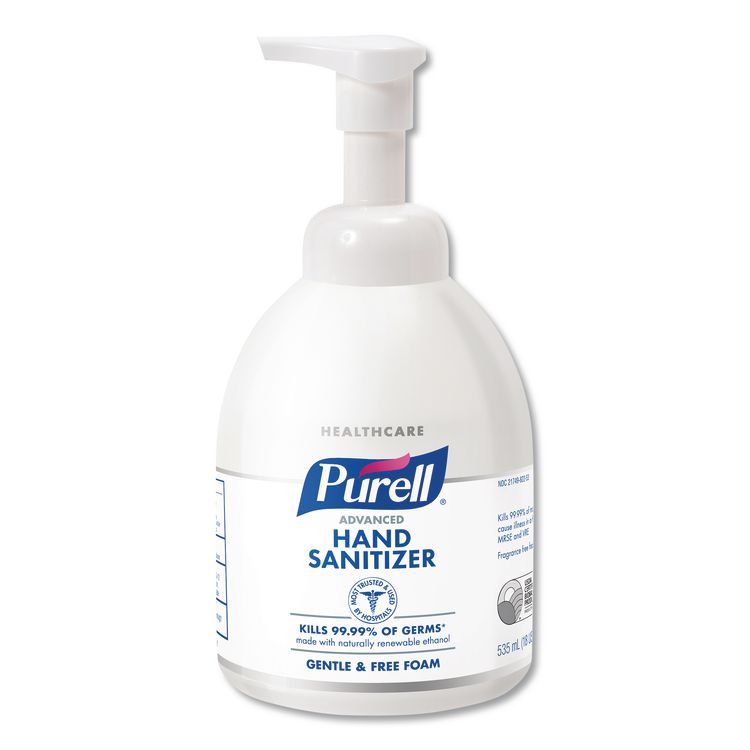 Advanced Green Certified Instant Hand Sanitizer Foam, 535 mL Bottle, Unscented, 4/Carton