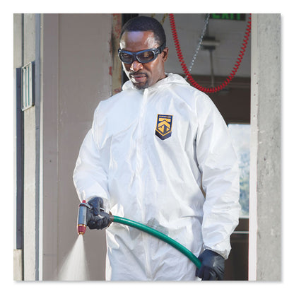A45 Prep and Paint Coveralls, Zipper Front, Elastic Wrist and Ankles, Large, White, 25/Carton