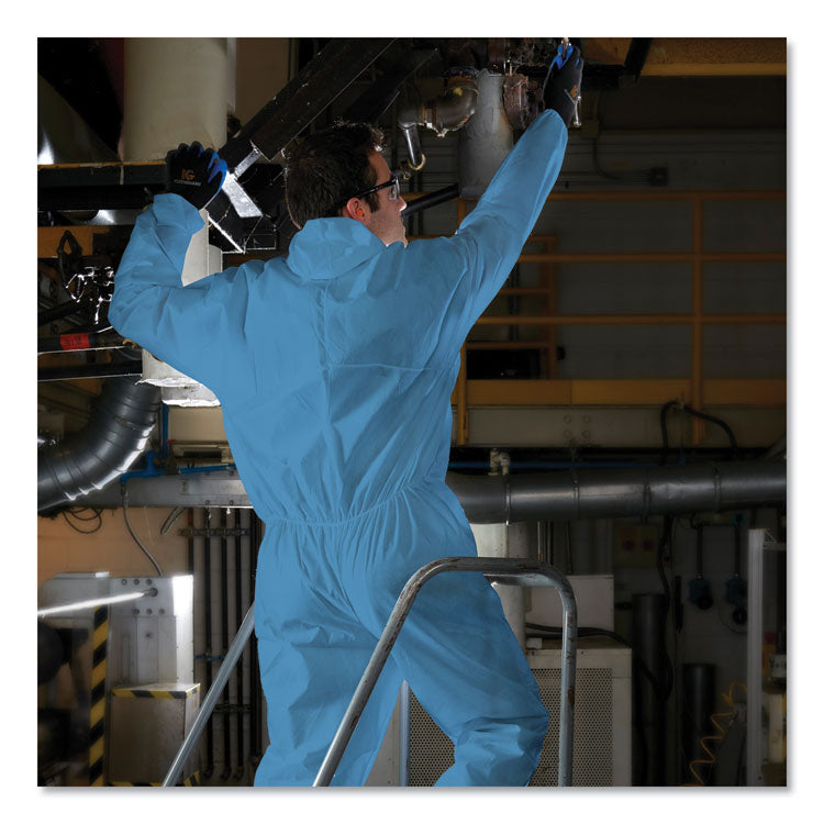A20 Breathable Particle Protection Coveralls, Hood and Boots,  Large, Blue, 24/Carton