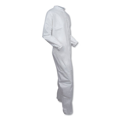 A30 Elastic-Back Coveralls, Open Wrist and Ankles, 1" Flap, White, 2X-Large, 25/Carton