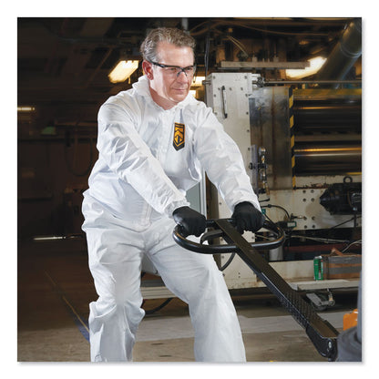 A20 Breathable Particle Protection Coveralls, Zip Closure, Hood, Elastic Back, Wrists and Ankles, 3X-Large, White