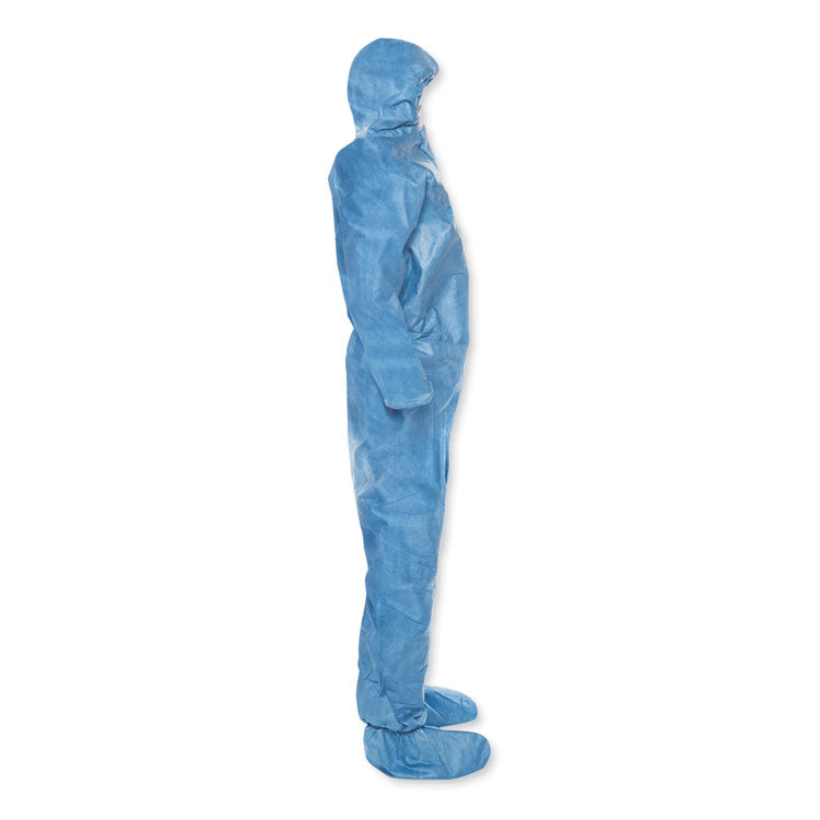 A20 Elastic Back Wrist/Ankle, Hood/Boots Coveralls, 3X-Large, Blue, 20/Carton