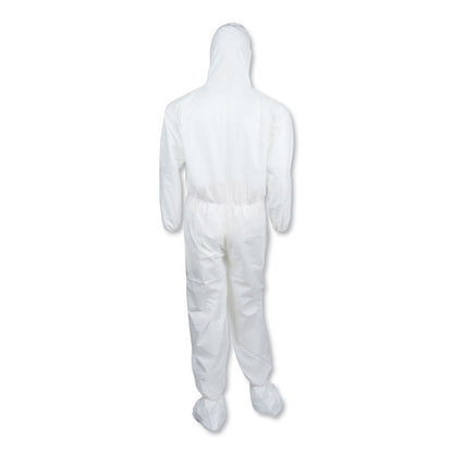 A30 Hood and Boots Splash/Particle Protection Coverall, 6X-Large, White, 21/Carton