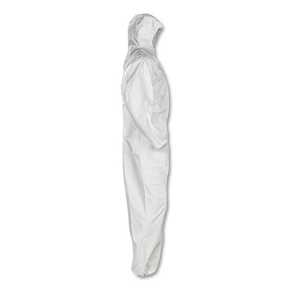 A45 Prep and Paint Coveralls, Zipper Front, Elastic Wrist and Ankles, Large, White, 25/Carton