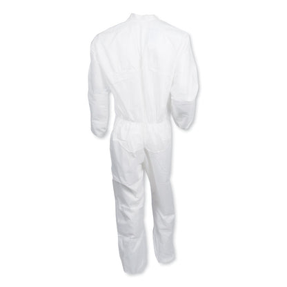 A30 Elastic-Back and Cuff Coveralls, 1" Flap, Large, White, 25/Carton