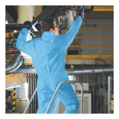 A20 Elastic Back Wrist/Ankle, Hood/Boots Coveralls, 4X-Large, Blue, 20/Carton
