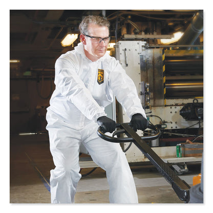 A45 Prep and Paint Coveralls, Zipper Front, Elastic Wrist and Ankles, Large, White, 25/Carton