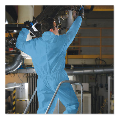 A20 Breathable Particle Protection Coveralls, Hood and Boots, 2X-Large, Blue, 24/Carton